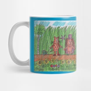 Leopard and Hedgehog in a Garden Mug